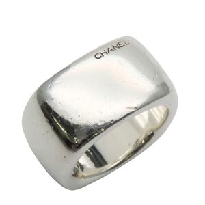 CHANEL Square Logo Ring, SV925, Women's